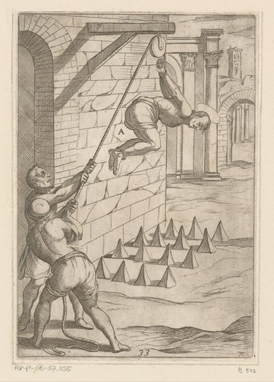 Tortur: fall på skarpe punkter Tortur påført av kristne martyrer (serietittel) Varia tormentorum et supplicioru crudelium (...) (serietittel) av Antonio Tempesta