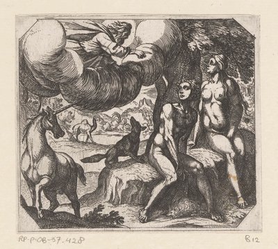 Gud klandrer Adam og Eva for ulydighet The Creation (serietittel) av Antonio Tempesta