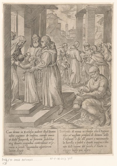H. Antonius tar med seg søsteren til nonnene The Life of Saint Anthony the Great (serietittel) av Antonio Tempesta