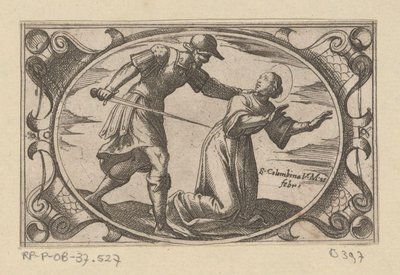 H. Columbina, av datteren van H. Austerius Romeinse martelaressen (serietittel) Imagini di moltes vergini Rom i martyrium (serietittel) av Antonio Tempesta
