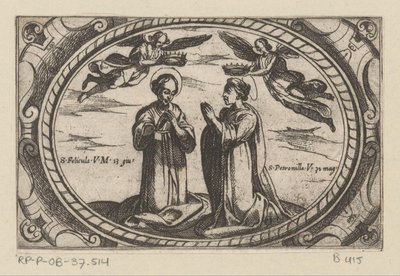 H. Felicula i H. Petronilla Romainse martelaressen (serietittel) Imagini di many virgini Rom nel martyrio (serietittel) av Antonio Tempesta