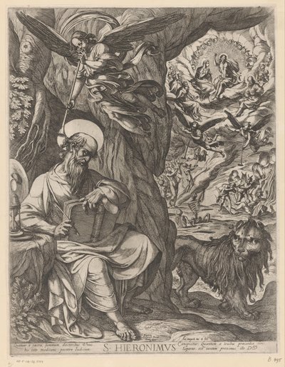 St. Hieronymus i villmarken overveier den siste dommen S. Hieronimus (tittel på objekt) av Antonio Tempesta
