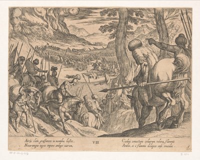 Alexander den stores hær omgir fiendens styrker med ild The Deeds of Alexander the Great (serietittel) Alexandri magni praecipvae res gestae (serietittel) av Antonio Tempesta