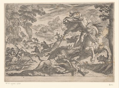 Villsvinjakt Jaktscener (del 6) (serietittel) av Antonio Tempesta