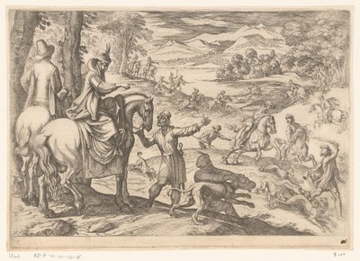 Hjorte- og ulvejakt Jaktscener (del 7) (serietittel) av Antonio Tempesta