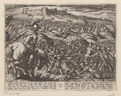 Julius Civilis oversvømmer landet med diker De bataviske krigene mot romerne (serietittel) Batavorum cum Romanis Bellum (serietittel) av Antonio Tempesta