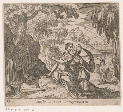 Jupiter en Callisto Callisto er komprimert av Jupiter (tittel på objekt) Metamorphoseon sive transformationum (serietittel) Metamorfosen van Ovidius (serietittel) av Antonio Tempesta