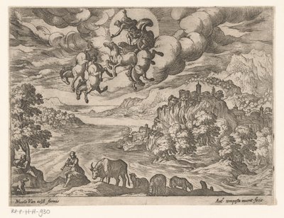 Landskap med Phaëthons fall Landskap med mytologiske scener (serietittel) av Antonio Tempesta