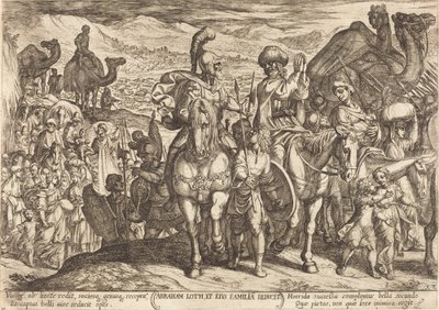 Lot og hans familie husket hjem av Abraham av Antonio Tempesta