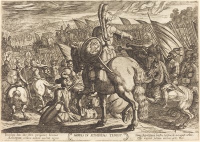 Moses får den hebraiske hæren til å marsjere mot etiopierne av Antonio Tempesta