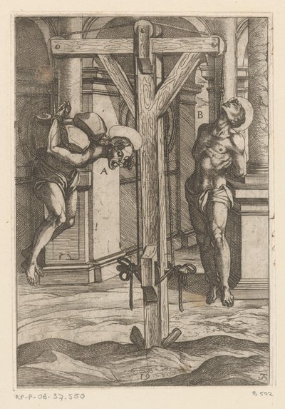 Oppheng på kryss Tortur påført av kristne martyrer (serietittel) Varia tormentorum et supplicioru crudelium (...) (serietittel) av Antonio Tempesta