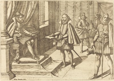 Filip II av Spania på hans trone av Antonio Tempesta