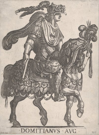 Plate 12: Keiser Domitian på hesteryggen vendt rett fra de 