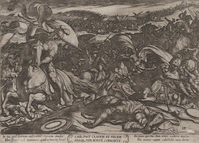 Plate 18: Sauls selvmord etter hans nederlag av filisterne, fra 