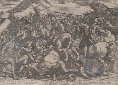 Plate 9: Israelittene som kjemper mot amalekittene, fra 