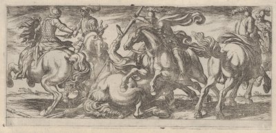 Seks kavalerister i kamp, fra Battle Scenes I, ca. 1590-1630. av Antonio Tempesta