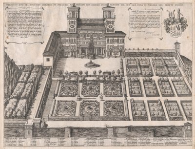 Mirror of Roman Magnificence: Monte Pincio Palace and Gardens, midten av ..., midten til slutten av 1500-tallet. av Antonio Tempesta