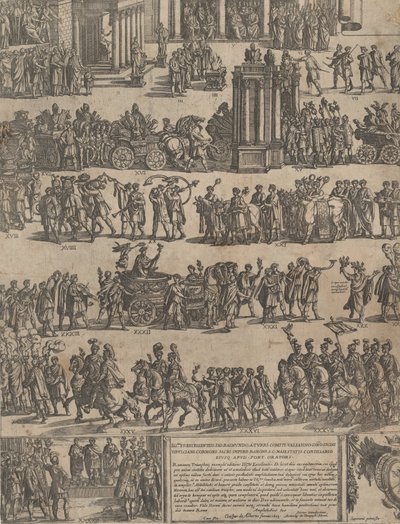 Triumf av en romersk keiser venstre side, 1603. av Antonio Tempesta