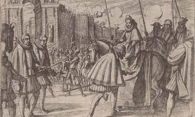 Triumphal Entry of Margaret of Austria in Milano, fra The Life of Margaret of Austria, s..., 1612. av Antonio Tempesta