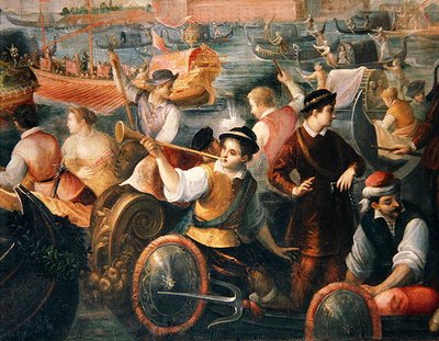 Ilandstigningen av Catarino Cornaro i Venezia i 1489 (detalj av 307885) av Antonio Vassilacchi