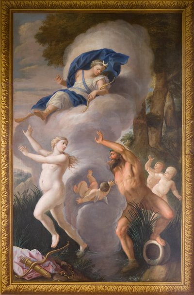 Veggmaleri i nordlig høyde som viser Alpheus og Arethusa, Banketthuset av Antonio Verrio