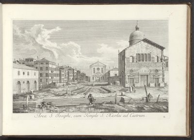 Utsikt over Chiesa di San Giuseppe di Castello te Venetië Området til St. Joseph, med St. Nicholas-tempelet på slottet (tittel på objektet) Gezichten op bugemenen en pleinen in Venetië (serietittel) Mer kjent utsikt over byen Venezia, fra Antonius-kanalens av Antonio Visentini