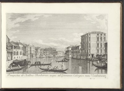 Utsikt over Canal Grande, Palazzo Bembo og Palazzo Vendramin-Calergi te Venetië Prospekt til Houses of Bembo opp til Grimanos Calergios nå Vendramenos (tittel på objekt) Mer kjent utsikt over byen Venezia, fra Antonius-kanalens paneler 38 aer av Antonio Visentini