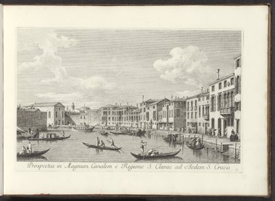 Utsikt over Canal Grande te Venetië Utsikt over Canal Grande fra regionen St. Clare til House of the Holy Cross (tittel på objekt) Den mest kjente utsikten over byen Venezia, fra Antonius-kanalens 38 paneler, trykt på luft av Antonio Visentini, i tre deler av Antonio Visentini