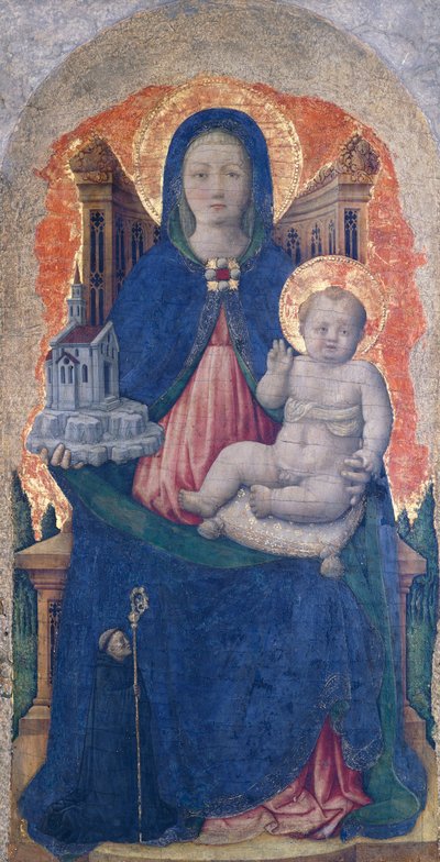 Madonna med barn, detalj av Praglia-altertavlen, av Antonio Vivarini (1418-før 1484), 67x33 cm av Antonio Vivarini