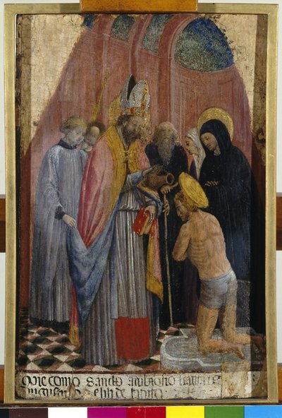 St. Ambrosius døper St. Augustine, ca. 1441 (tempera på panel) av Antonio Vivarini