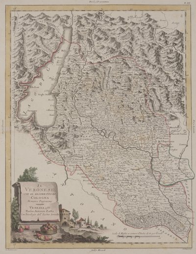 Regionen Verona med distriktet Cologna, 1783 av Antonio Zatta