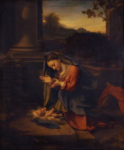 Madonna som elsker barnet, ca. 1525 av Antonio da Correggio
