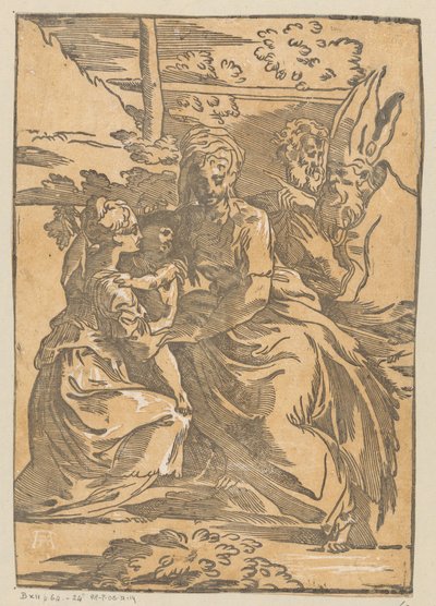 Kvinnelig helgen mottar Kristusbarnet av Antonio da Trento (possibly)