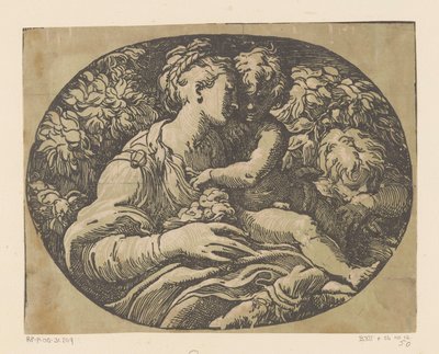 Maria med barnet og døperen Johannes Mary med rosen av Antonio da Trento