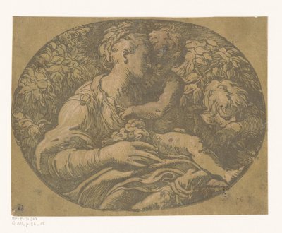Maria med barnet og døperen Johannes Mary med rosen av Antonio da Trento