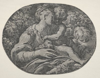 Jomfru og barn med St. John av Antonio da Trento
