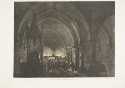 Fakkeldragers i Kerk Veranda til en gotisk kirke (tittel på objekt) av Antonio de Pian