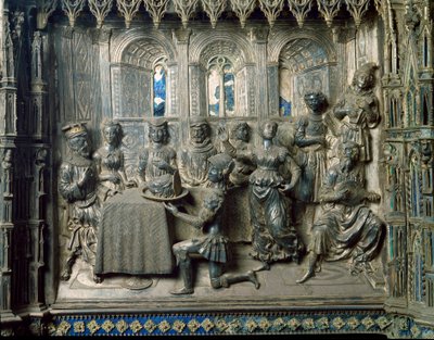 Livet til døperen Johannes: festmåltidet til Herodes. Sølvrelieff av Antonio di Salvi