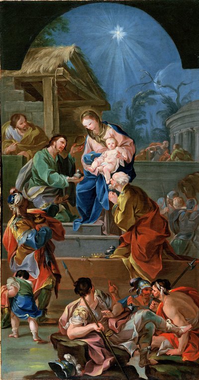 Adoration of the Magi, midten av 1700-tallet (se 200955) av Antonio the Elder Gonzalez Velazquez