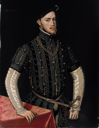 Portrett av Filip II 1527-1598, konge av Spania og Portugal, ca. 1550 av Antonis Mor