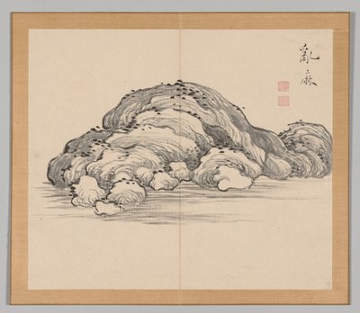 Dobbeltalbum med landskapsstudier etter Ikeno Taiga, bind 1 blad 12, 1700-tallet. av Aoki Shukuya