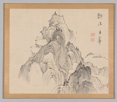 Dobbeltalbum med landskapsstudier etter Ikeno Taiga, bind 2 blad 2, 1700-tallet. av Aoki Shukuya