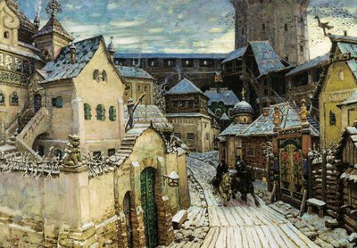 A Heralds, Om morgenen i Kreml, 1913. av Appolinari Mikhaylovich Vasnetsov