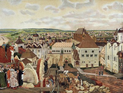 I Kreml i Moskva, slutten av 1800-tallet - begynnelsen av 1900-tallet. av Appolinari Mikhaylovich Vasnetsov