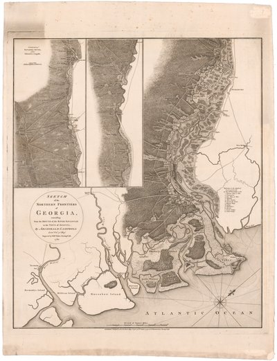 Et kart over Northern Frontiers of Georgia av Campbell av Archibald (after) Campbell