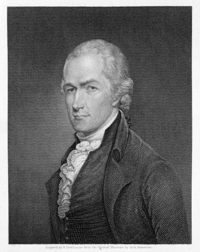Alexander Hamilton (1757-1804) gravert av John Francis Eugene Prud