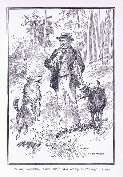 Ned Romulus, ned herr, sa Klar til hunden, 1900-tallet av Archibald Webb