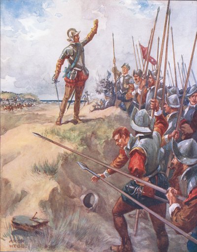 Jeg vil være den modigste mannen i kampen, illustrasjon fra Ballads of Famous Fights, ca. 1900 av Archibald Webb