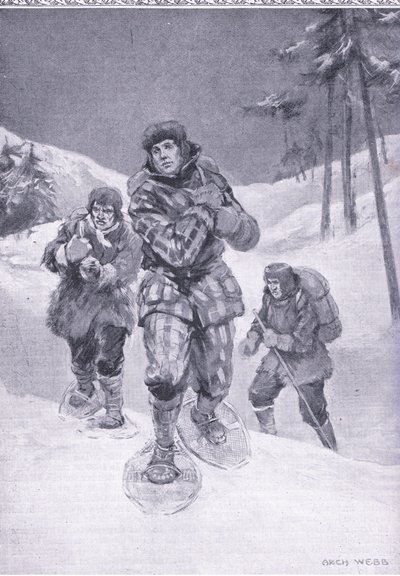 Gjennom sporløst avfall til Labrador (Donald Smith), illustrasjon fra Cassells Romance of Famous Lives, ca. 1940 av Archibald Webb