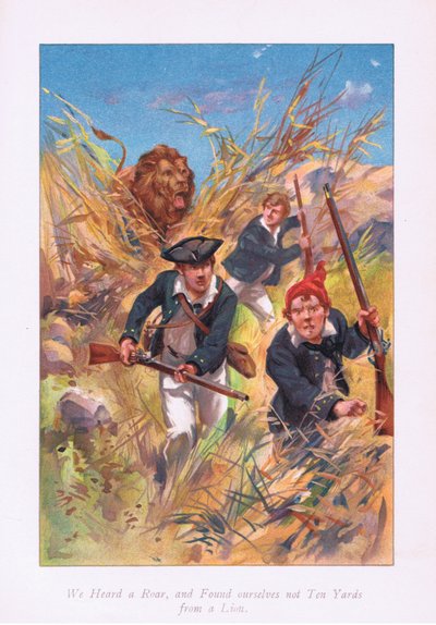 Vi hørte et brøl, og befant oss ikke ti meter fra en løve, 1900-tallet av Archibald Webb